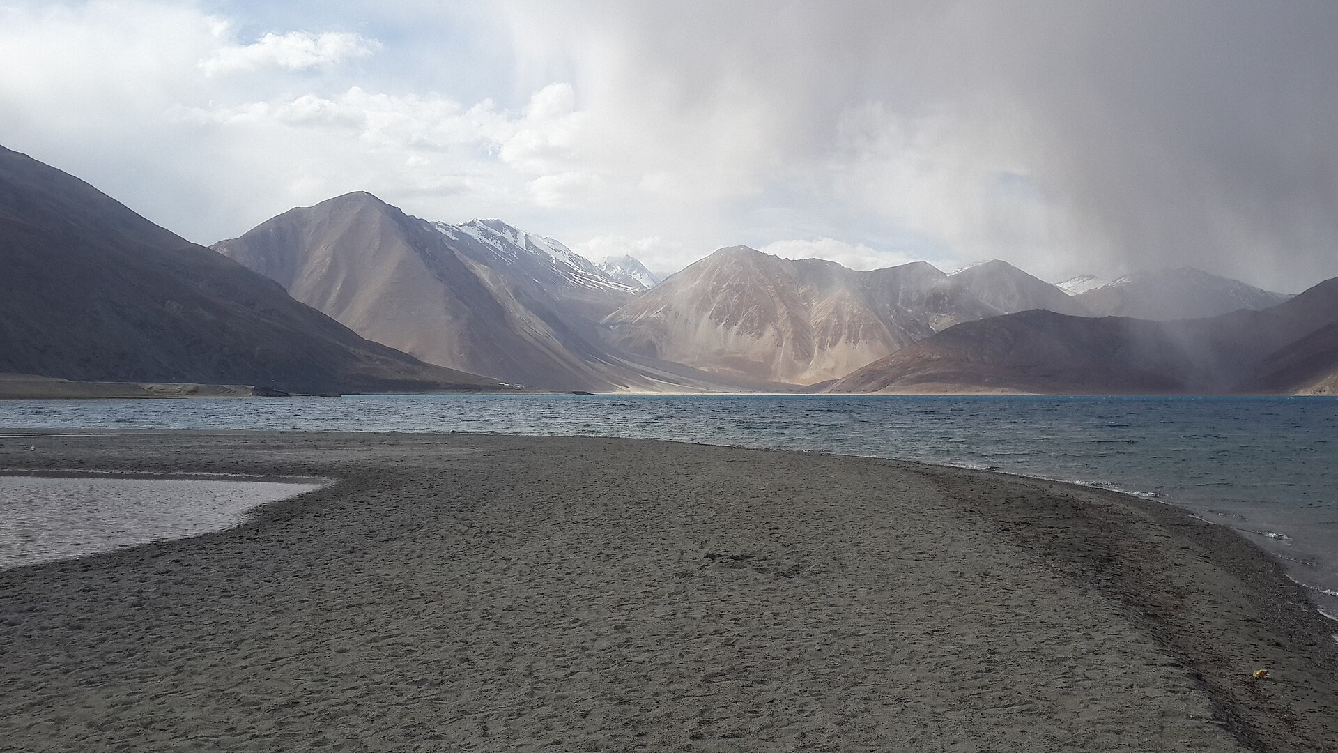 Pangong Tso at 4,350 metres in eastern Ladakh