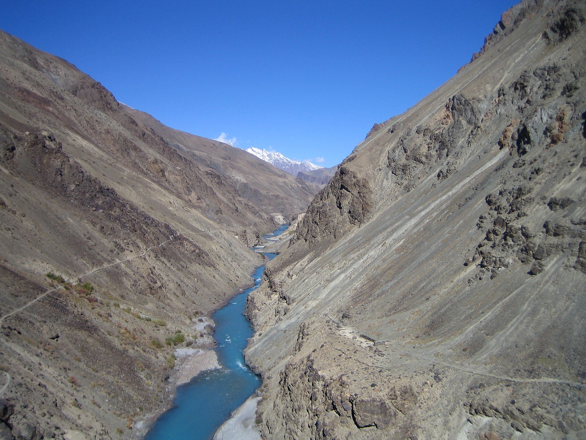 Zanskar river running through its gorge, Ladakh